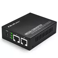 Qoltec Bidirectional Ethernet SWITCH Media Converter 2x RJ45 2x SFP| 1000Mb/s | 5V