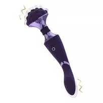 Vive Shiatsu Flexible Massager Wand Purple Rechargeable Dual Motor
