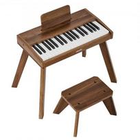 Vaikiškas pianinas, 37 klavišų medinis skaitmeninis pianinas, 66x40.5x55 cm, riešutmedžio spalvos