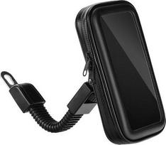 Oem motociklo laikiklis vandeniui nepralaidus mobiliajam telefonui su užtrauktuku ( 5,5" - 6,3" ) juodas