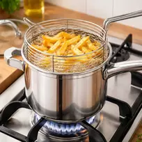 Puodas FRIES, grynuoliams, makaronams + sietelis, Altom Design Fabio garintuvas, 3,6 l