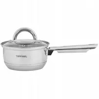 Topfann INDUKCINIS SAUGUS PADAŽAS SU PIENO dangteliu, NERŪDIJAMASIS PLIENAS 14 cm, 1,1 L DUJINĖS