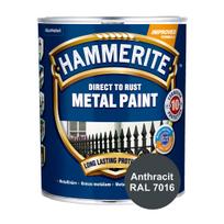 Emaliniai dažai, metalo konkstrukcijoms, apsaugant nuo korozijos Hammerite Smooth, blizgus, 0.75 l, antracito sp.