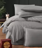 Riposo LUXURY Satino medvilnės patalynės komplektas LUCCA ASH 200x220 cm