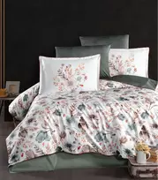 Riposo LUXURY Satino medvilnės patalynės komplektas VIYANA BEIGE 200x220 cm