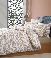 Riposo RENFORCE medvilnės patalynės komplektas ALBERT BEIGE 140x200 cm