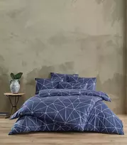 Riposo RENFORCE medvilnės patalynės komplektas BERN NAVY 140x200 cm