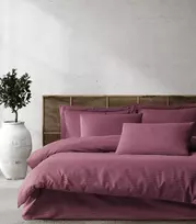 Riposo PREMIUM Satino medvilnės patalynės komplektas MODEST - PLUM 200x220 cm