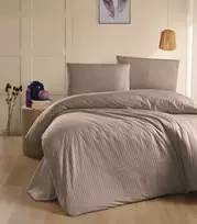 Riposo PREMIUM Satino medvilnės patalynės komplektas STRIPE MINK 200x220 cm
