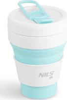 Nils Silikoninis sulankstomas turistinis kelioninis puodelis mėtų su dangteliu 355 ml