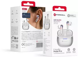 Ausinės Forcell F-Audio Pulse Pro ANC + ENC Belaidės In-Ear TWS Earbuds sidabrinis