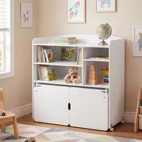 Promotions Vaikiška lentyna su stalu ant ratukų ir 2 kėdėmis 90x40x94 cm balta