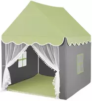 Promotions Vaikiška žaidimų palapinė su plaunama kilimėliu ir žvaigždžių švieselėmis 105x121x136 cm žalia