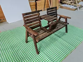 Lauko baldų komplektas Promotions Sodo suoliukas su sulankstomu viduriniu staliuku 153x64x84 cm natūrali mediena