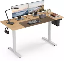 Promotions Elektrinis reguliuojamo aukščio stalas 140x60x72-118 cm natūralios/baltos spalvos