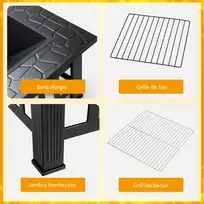 Promotions Lauko židinys 3-in-1 81x81x50 cm juodas