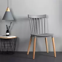 Elmeri Skandinaviško stiliaus kėdė, pilkos buko spalvos retro kojos, PREMIUM Kitchen Showroom
