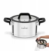 INDUKCINIS PUODAS Plienas, NERŪDIJAMAS, Tvirtas dujinis Starke Pro Rigor 3.3L 20cm
