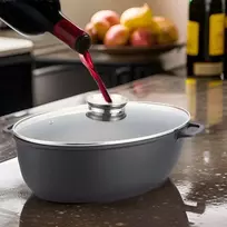 Marmurinė keptuvė 8 l žąsų viryklė + kvapioji priemonė DIDELI INDUKCIJA 38 CM Cheffinger