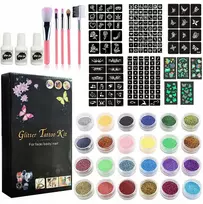 Bez Marki DIDELIS TATUiruočių rinkinys GLITTER TATTUOS ŠABLONAI VAIKAMS XXL