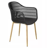 ArtPro ATRATINĖ KĖDĖ SU porankiais, JUODA, MODERNA, VALGOMUI, METALINĖ