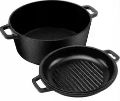 Krisberg Ketaus puodas su dangteliu 26 cm keptuvė Puodas keptuvė 4,5 L DUJŲ INDUKCIJA