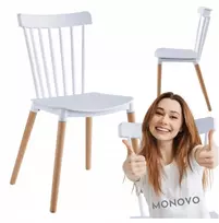 Monovo Moderni medinė virtuvės valgomojo kėdė su baltojo buko kojomis LIGNUM