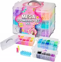 Avec Guminės juostos apyrankėms gaminti Mega Set XXL KROSNO nėrimo kabliukas 10 000 vnt.