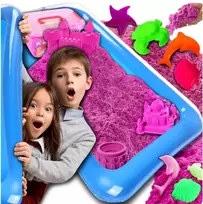 Asato Kinetic Sand 3kg rinkinys vaikams Baseinas Formos Formos dovanoms