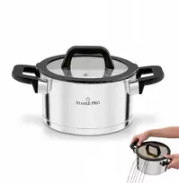 PUODAS indukcinis plieno dangtelis mažas dujinis Starke Pro Rigor 2,4 l 18cm