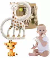 Dantų dygimo žaislas, sensorinė Sophie La Girafe, smėlio spalvos guma, ŽIRAFĖ