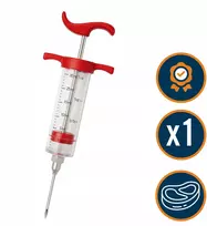 Vilcor Švirkštas / Mėsos injektorius + 3 adatos 30 ml Raudonas Universalus