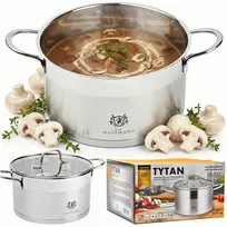 Karl Hausmann INDUKCINIS PUODAS DUJINIS PLIENAS 18/10 3.6L 20CM SU DANČIU INDUKCINIAI PUODAI