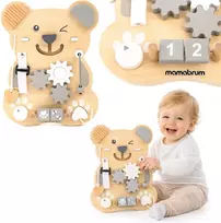 Mamabrum Montessori 10-in-1 medinė manipuliavimo lenta Sensory meškiukas