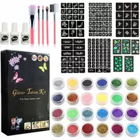 Bez Marki DIDELIS GLITTER TATTOO RINKINYS „pasidaryk pats“ GLITTER TATTUORŲ ŠABLONAI VAIKAMS