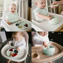 Baby Ono Dubuo ir lėkštė Silikoninių indų rinkinys su siurbtuku Babyono, mėtų