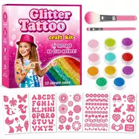 Bakalu TATUiruočių rinkinys ŠABLONAI GLITTER TATTUOS PLAUNAMAS GLITTER XXL