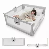PRIMABOBO lovos apsauginis turėklas BEAR 200x160cm 3 vnt Sulankstomas PILKA