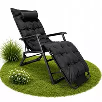 Ideal SULANKSTAMAS SODO KĖDĖS Šezlongas terasos sklypui Juoda 180 CM