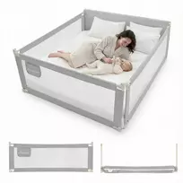 PRIMABOBO Apsauginis bėgelis lovai CLASSIC 200x160cm 3 vnt Sulankstomas PILKA
