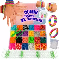Bez Marki GUMĖS APYRANKĖMS GAMINTI DIDELIS RINKINYS 720 EL VAIKAMS + XXL LOOM