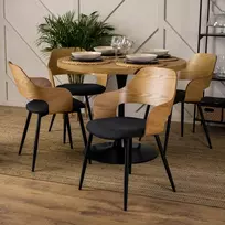 Mebel Elite Valgomojo kėdė, apmušta audiniu Virtuvė Svetainė Medinis ąžuolas ORBI