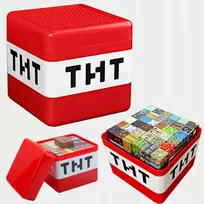 MAGNETINIAI BLOKAI KUBAI FIGURĖLIAI BLOKIAI PIKSELIAI 100 DĖŽĖS DĖŽĖ TNT