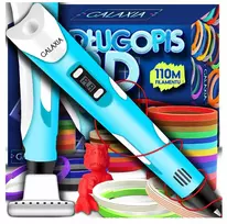GALAXIA 3D rašiklis vaikams 3D spausdintuvas mėlynas pildymas 110 metrų PEN 3D DOVANA