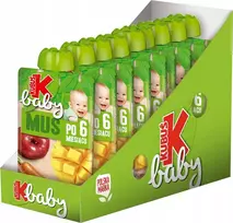 Kubuś Mikė Baby MUS obuolių morkų mangas vaikams 9x 100g