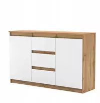 AZ team Komoda 120 cm Aga Wotan Matinė balta su stalčiais, moderni miegamajam