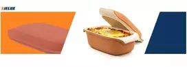Jelux ROMĖNINIS MOLINIS PUODAS SU dangteliu, stačiakampis, glazūruotas 3,5L KEPINIMAS