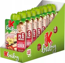 Kubuś Mikė Baby mousse, braškių, vanilinio sūrio 9x 100g