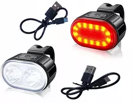 LTC Dviračio apšvietimas PRIEKINIS IR GALIS DVIRAČIO LEMPŲ RINKINYS 800 lm USB