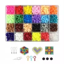 Bez Marki 24 spalvų 5 mm spalvingų Hama Perler saugiklių karoliukų rinkinys vaikams „pasidaryk pats“, 1 stilius